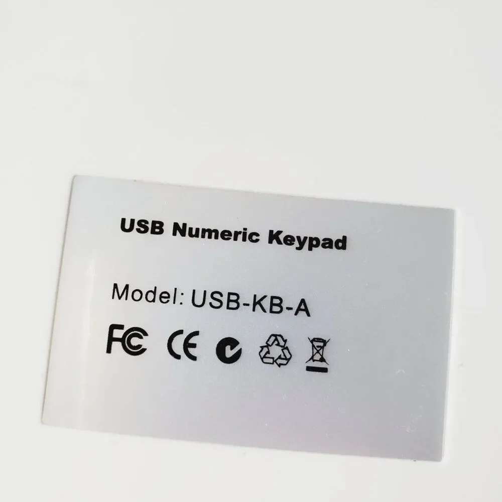 Wired Number Pad - USB Numeric Keypad Silver GUC